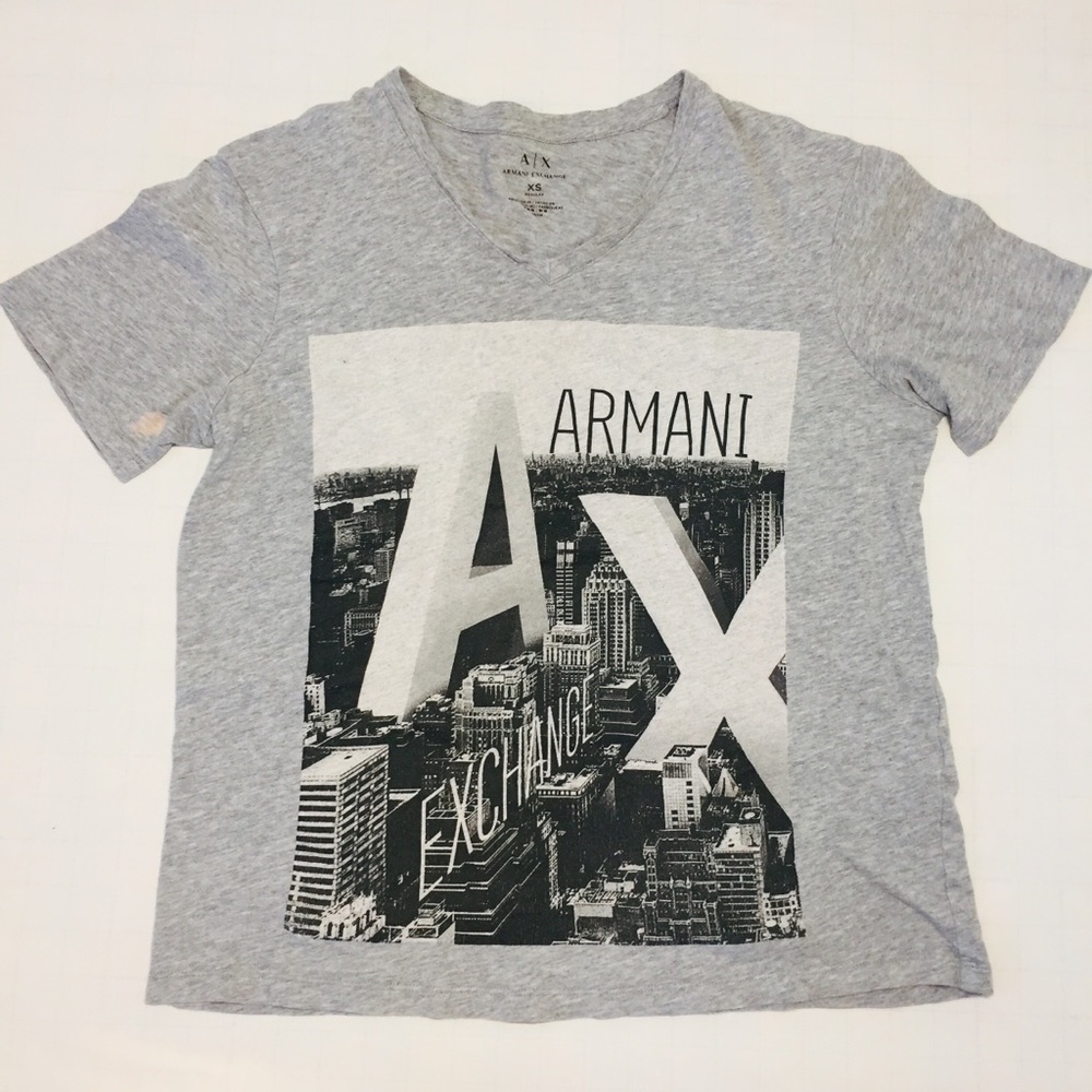 Armani Exchange Short Sleeves Grey Graphic Tee - Picture 1 of 9